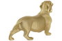 DKD Home Decor Figura de Perro Salchicha Dorado en Resina
