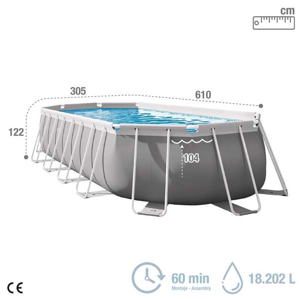 Intex Piscina Prism Frame Oval 610x305x122cm con Bomba