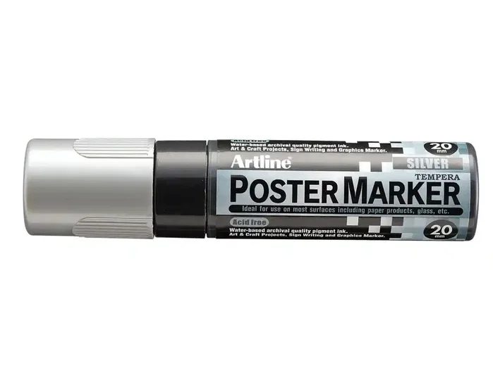 Artline Poster Marker EPP-20 punta rectangular 20 mm color plata Artline Poster Marker EPP-20 punta rectangular 20 mm color plata