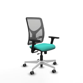 PIQUERAS Y CRESPO Silla de oficina Motilla con mecanismo Sincro/Traslack Turquesa y Gris