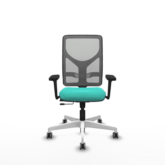 PIQUERAS Y CRESPO Silla de oficina Motilla con mecanismo Sincro/Traslack Turquesa y Gris