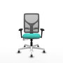PIQUERAS Y CRESPO Silla de oficina Motilla con mecanismo Sincro/Traslack Turquesa y Gris
