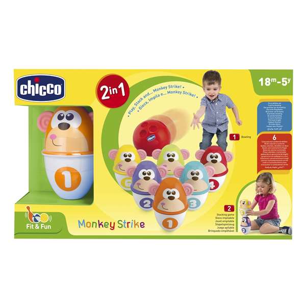 Chicco Juego de Bolos Animales con Pelota 11x15x9 cm Juguete Infantil Chicco Juego de Bolos Animales con Pelota 11x15x9 cm Juguete Infantil