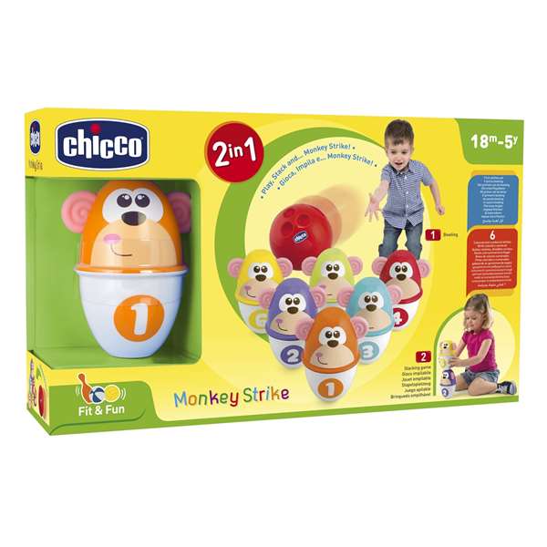 Chicco Juego de Bolos Animales con Pelota 11x15x9 cm Juguete Infantil Chicco Juego de Bolos Animales con Pelota 11x15x9 cm Juguete Infantil