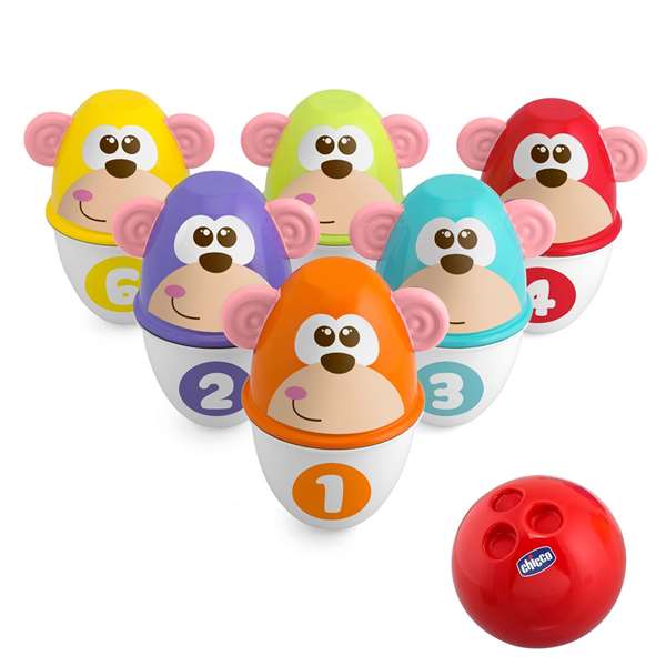 Chicco Juego de Bolos Animales con Pelota 11x15x9 cm Juguete Infantil Chicco Juego de Bolos Animales con Pelota 11x15x9 cm Juguete Infantil