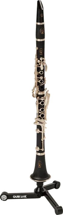 QUIKLOK Soporte Compacto Plegable para Flauta y Clarinete Ajustable de Acero Negro