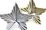 DKD Home Decor Decoracion Navidad Moderna Dorado Plateado Estrella Porcelana (4 Unidades) 5 x 17 x 19 cm