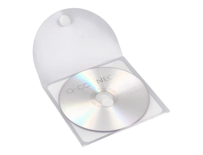 Q-connect Sobre para CD/DVD Polipropileno Transparente con Cierre Velcro Bolsa 5 Unidades