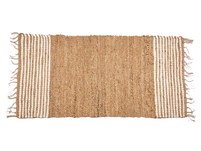 Giftdecor Alfombra Natural Rayas Blanca 70 x 140 cm (Set de 8)