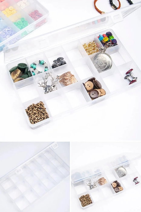 Hermia Caja de Joyería Transparente de Plástico para Joyas y Accesorios