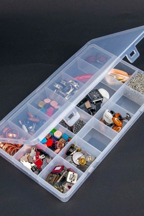 Hermia Caja de Joyería Transparente de Plástico para Joyas y Accesorios
