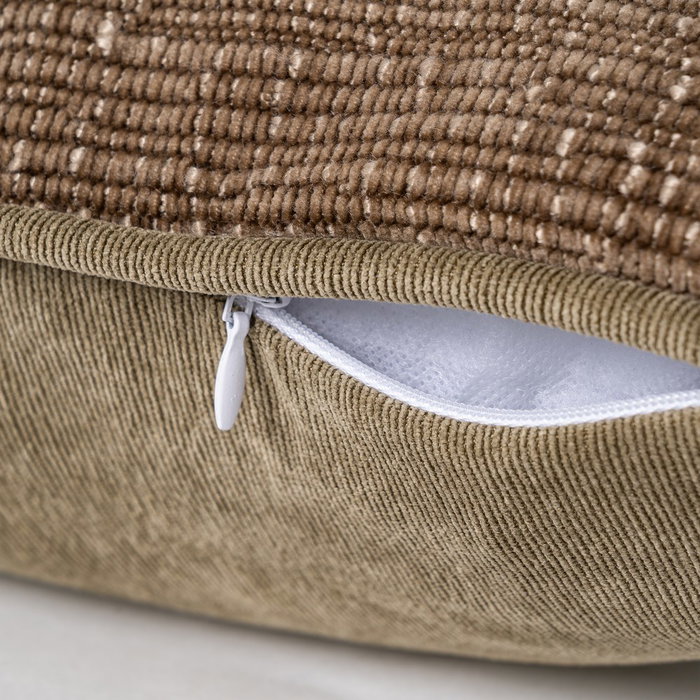 Cojín Taupe Poliester 50 X 30 cm (Set de 2)