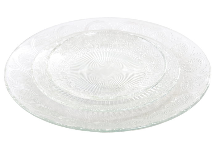 DKD Home Decor Plato de Cristal Mandala Transparente