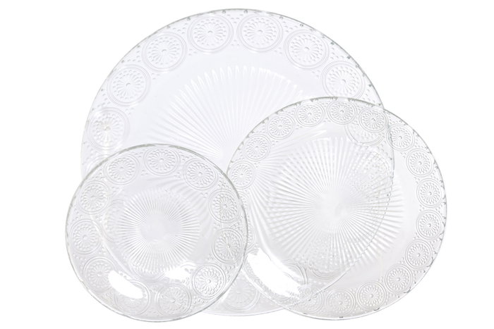 DKD Home Decor Plato de Cristal Mandala Transparente