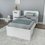 Hanah Home Somier Individual Blanco, Mueble de Dormitorio Elegante y Duradero, 94.4x193.6x80 cm