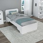Hanah Home Somier Individual Blanco, Mueble de Dormitorio Elegante y Duradero, 94.4x193.6x80 cm