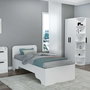 Hanah Home Somier Individual Blanco, Mueble de Dormitorio Elegante y Duradero, 94.4x193.6x80 cm