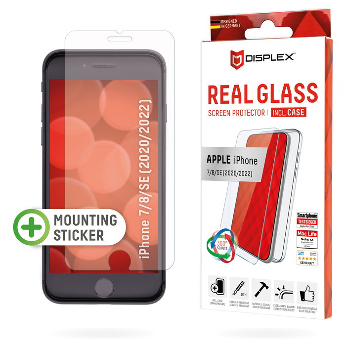 Displex 01254 Protector de Pantalla Vidrio Templado 10H Resistente a Impactos y Rayones para Apple iPhone 6/7/8/SE (2020/2022) 4.7 Pulgadas, Con Paño de Limpieza Displex 01254 Protector de Pantalla Vidrio Templado 10H Resistente a Impactos y Rayones para Apple iPhone 6/7/8/SE (2020/2022) 4.7 Pulgadas, Con Paño de Limpieza