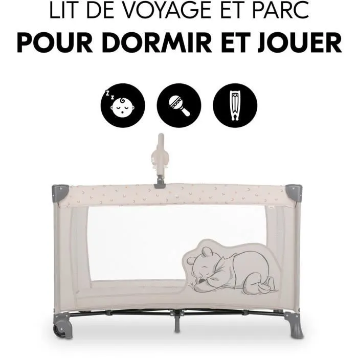 Hauck Cuna de viaje Dream N Play Go 60 x 120 cm Winnie the Pooh arcoíris beige AAAPN65436