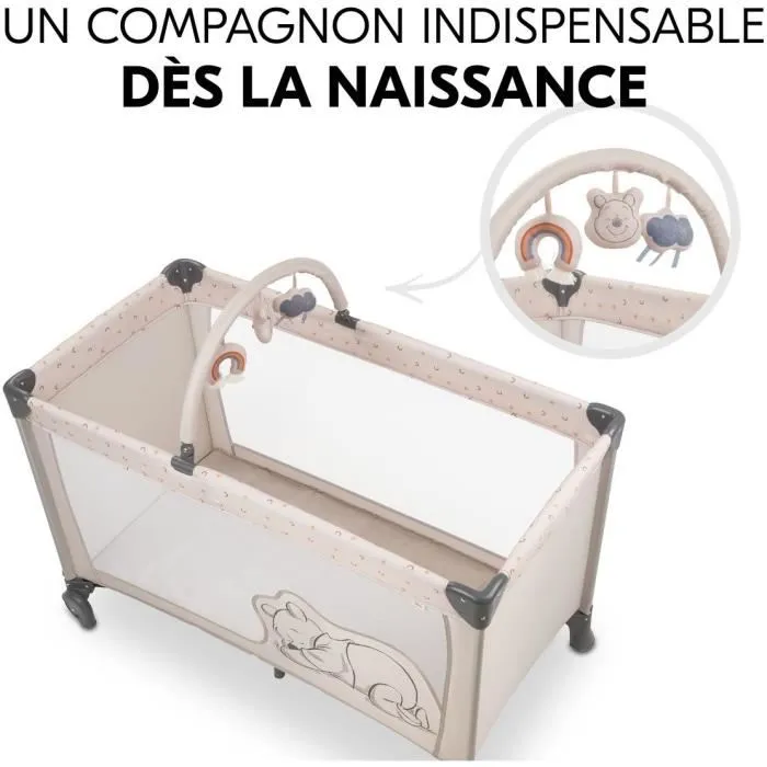 Hauck Cuna de viaje Dream N Play Go 60 x 120 cm Winnie the Pooh arcoíris beige AAAPN65436