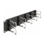 DeLOCK Panel de gestión de cables de 19 pulgadas con 10 ganchos metálicos 2U negro