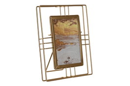 DKD Home Decor Marco de Fotos Metal y Cristal Dorado 10x15 cm