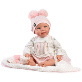 Muñecas Guca Muñeca Reborn Nieves 38 cm con Ropa, Gorro y Chupete - Bebé realista