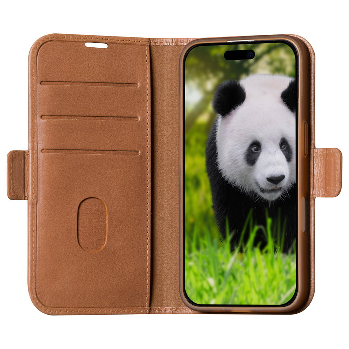 dbramante1928 COPENHAGEN Funda Folio para iPhone 16 de Cuero en Color Bronceado