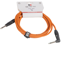 Cable Ek Audio para Guitarra Jack Recto-Acodado 6 m Naranja
