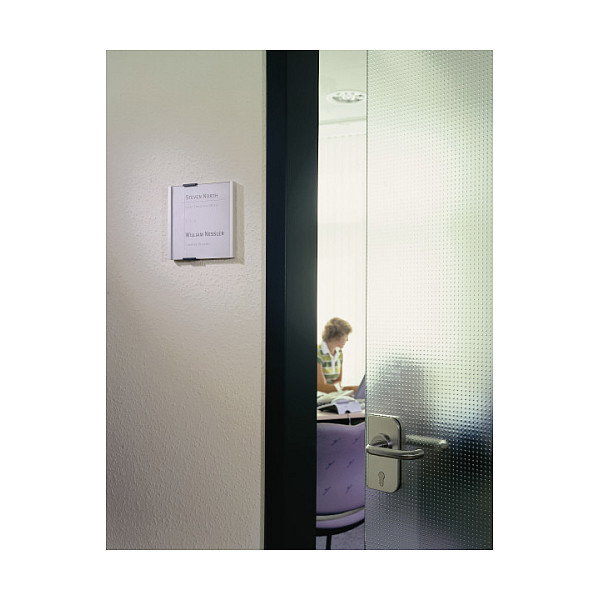 Durable Señal de información para puerta 149x148,5mm plata metálico