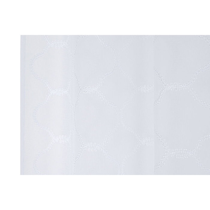 DKD Home Decor Cortina de Poliéster Bordada con Anillas Blanco 140x260 cm