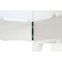 DKD Home Decor Mesa de Comedor de Cristal Templado Blanco y MDF