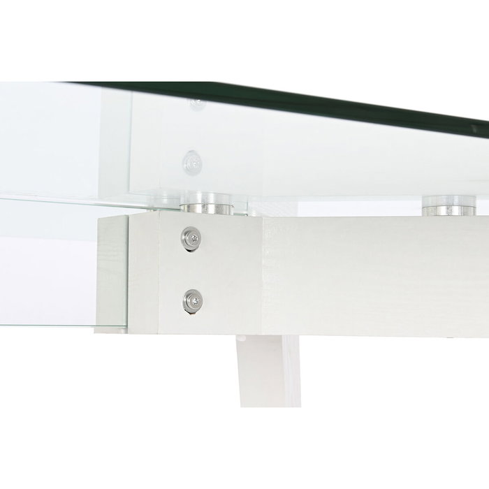 DKD Home Decor Mesa de Comedor de Cristal Templado Blanco y MDF DKD Home Decor Mesa de Comedor de Cristal Templado Blanco y MDF