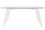 DKD Home Decor Mesa Comedor Moderno Blanco Transparente Cristal y MDF 160x90x75 cm
