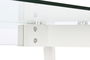DKD Home Decor Mesa Comedor Moderno Blanco Transparente Cristal y MDF 160x90x75 cm