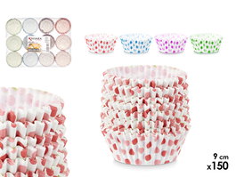 Kinvara Set 150 Moldes Papel Puntos 9cm Surtidos Azul Lila Rojo Verde (Set de 48)