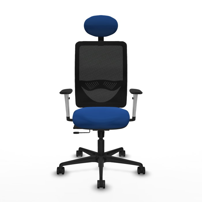 PIQUERAS Y CRESPO Silla de oficina Zulema con mecanismo Sincro/Traslack, Azul y Negro