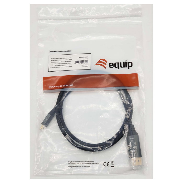 Equip Cable USB-C a DisplayPort 1.4 de 1m, 8K/60Hz, Negro