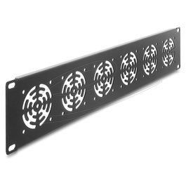 DeLOCK 67415 Tapa Trasera 2U de 19" para Rack con 6 Ventiladores de 60 x 60 mm, Metal Gris Oscuro