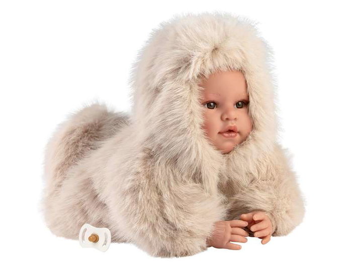 Llorens Muñeco Leo Llorón con Buzo de Peluche 45 cm, Cuerpo de Tela y Mecanismo de Sonido