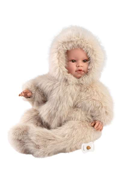 Llorens Muñeco Leo Llorón con Buzo de Peluche 45 cm, Cuerpo de Tela y Mecanismo de Sonido