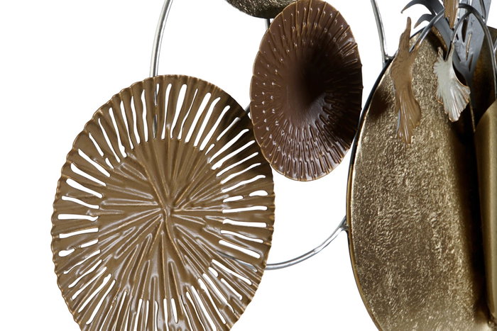 DKD Home Decor Decoración de Pared Metal Círculos Dorado