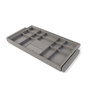 Emuca Kit de cajón organizador y bastidor regulable Quartz para armarios, guías de cierre suave y extracción total, Módulo 90cm, Acabado Titanio