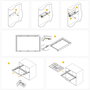 Emuca Kit de cajón organizador y bastidor regulable Quartz para armarios, guías de cierre suave y extracción total, Módulo 90cm, Acabado Titanio