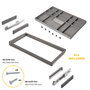 Emuca Kit de cajón organizador y bastidor regulable Quartz para armarios, guías de cierre suave y extracción total, Módulo 90cm, Acabado Titanio