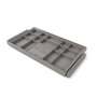 Emuca Kit de cajón organizador y bastidor regulable Quartz para armarios, guías de cierre suave y extracción total, Módulo 90cm, Acabado Titanio