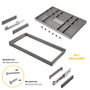Emuca Kit de cajón organizador y bastidor regulable Quartz para armarios, guías de cierre suave y extracción total, Módulo 90cm, Acabado Titanio
