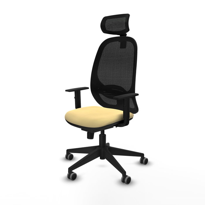 PIQUERAS Y CRESPO Silla de oficina Cilanco con mecanismo Sincro, Crema y Negro