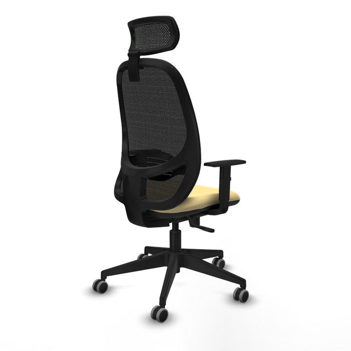 PIQUERAS Y CRESPO Silla de oficina Cilanco con mecanismo Sincro, Crema y Negro