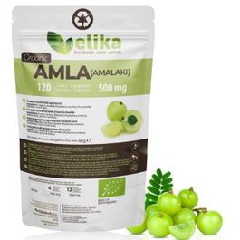 ELIKAFOODS Amla Polvo - 120 Comprimidos - Complemento Alimenticio Ayurvédico